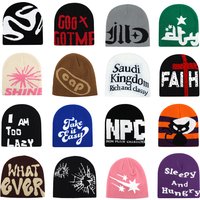 AliExpress JIMIHISI Y2K Letter Butter Knit Hats Skullies Beanies Autumn Winter Warm Hat Men Women Hip Hop Quality Skiing Cap Cycling Windproof New