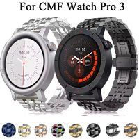 22mm 20mm Metal Band For CMF By Nothing Watch Pro 3 2 1 Stainless Steel Strap For CMF Watch Pro 3 Men Business Wrist Belt Correa