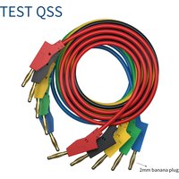 QSS 5PCS 2MM Small Banana Pin Test Lead Simple Jumper Wire Electrical Testing Cable Line 5 Colors