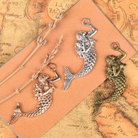 5pcs/lot 76*25mm Alloy Big Beautiful Mermaid Charms Jewelry Handmade Charms Fit Diy Jewelry Making