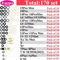 EmmaHelp 170Set to 34set Rear Camera Glass for iPhone 13 Pro Max 12 15 14 8 Plus XS XR 11 Back Camera Lens Replacement Wholesale