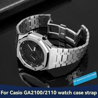 Full Metal Mod Kit for Casio G-Shock GA-2100/GA-B2100/GA-2110, Stainless Steel Royal Oak Style Case Strap Replacement Shell Band
