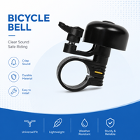 Universal Bicycle Bell Crisp Handlebar Bell Waterproof Easy Install Cycling Safety Warning Horn for Road Mountain Bike