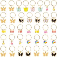 18pcs Mixed Butterfly Star Hair Braid Beads Dreadlock Beads Ring Braiding Hair Bohemian Braid Hair Styling Tool Accessories