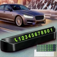 Car Accessories Mini Portable Telephone Number Plate With Switch Phone Number Business Card Temporary Parking Card Plate Summer