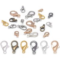 50 Stück 10 12 14 16 18 21 mm Karabinerverschlüsse, versilberte Karabinerverschlüsse für Armband, Halskette, Schmuckherstellung