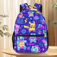 Pokemon Pixel Art Print Backpack School Bag Anime Casual Daypack for Boys Girls Travel Laptop Backpack