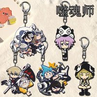 5pcs Anime Soul Eater Death the Kid Acrylic Keychain 20th Anniversary Goth Y2K Backpack Pendant Decor Cosplay Fans Gift
