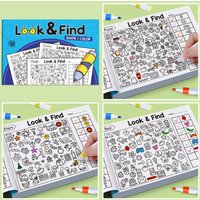 Look and Find Children's Search for Items Game Focus and Attention Visual Perception Fun Coloring Book 32 Pages