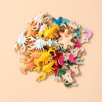 10pcs Cute Mix Enamel Mermaid Life Starfish Lobster Charms Pendants for Making Earrings Necklaces DIY Crafts Jewelry Accessories