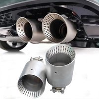 Genuine 1 PCS Matte 304 Stainless Steel Car Muffler Tip Exhaust Tip System Pipe Universal Exhaust Tip