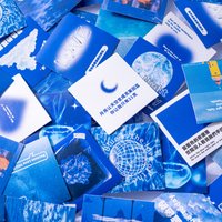 46 Sheets Per Box Blue Stickers Scrapbook Decoration Diy Album Decoration Student Stationery Stickers