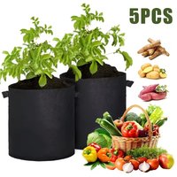 1-5Pcs Vegetable/Flower/Plant Grow Bags 5/10/15Gallons Thickened Non-Woven Grow Bags Aeration Fabric Pots with Handles