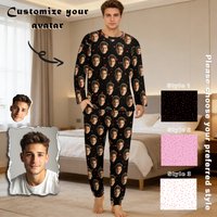 Customized pajamas Personalized Family Pajamas Dog Portrait Pet Lover Gift Pajamas men Pet Photo Pajamas Couple Long PJs