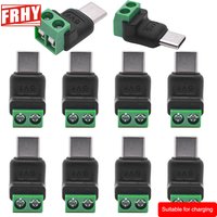 10PCS No-Solder Type C to 2Pin Adapter Green Quick Connect for Charging Cables, Phone Power Banks DIY Electronics Connector