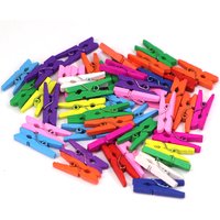 50pcs Mini Colorful Wooden Clip DIY Decoration Clips Photo Paper Pegs Photo Clips for Sheets DTY Clothes Pin Craft 35mm