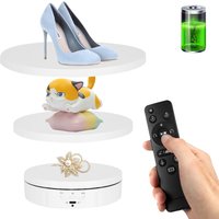 3 in1 Turntable Motorized Rotating Display Stand,Electric Rotating Platform with 5.74/7.08/8.66in Replacement Covers,Video Shoot