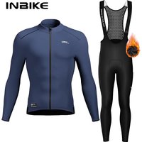 INBIKE hiver thermique cyclisme maillot ensemble hommes respirant à manches longues vélo chemise bavoir pantalon VTT vêtements pour hommes équitation