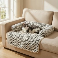 Tapis de canapé pour animaux de compagnie avec rebords latéraux, tapis protecteur de canapé doux et moelleux, coussin antidérapant pour chien et chat, pour animaux de compagnie de petite et moyenne
