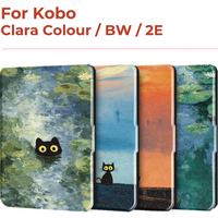 Twosheep Kobo Clara BW / Clara 2E / Clara Colour Case|Monet Cat Painting Style|6" TPU Flip Cover Auto Sleep/Wake