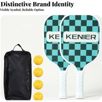 2 Pieces Pickleball Paddles with Balls and Bag Wrapped Handle Pickleball Paddle Set Sports Equipment White Edge Trim Pair
