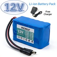 New 12V 18650 Li-ion Battery Pack with BMS + Charger 10Ah~100Ah Large Capacity Rechargeable DC12.6V for Sprayer,Router,Monitor