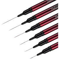 Black&Red Nail Art Liner Brushes 6/9/12/15/18/25mm Multi Length Gel Polish Pen Drawing Painting Design Manicure Brush Details