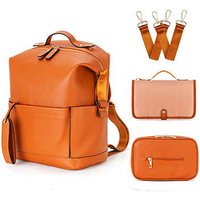 Mommy Bag Pu Mommy Backpack Mother Baby Skin Leather Double Shoulder Bag Baby Diaper Bag Baby Travel Storage Bag Stroller Bag