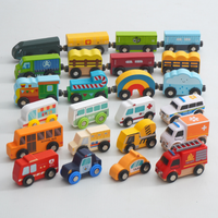 Wooden Track Magnetic Cars Vehicles Trucks Airplane Toys Wooden Scene Track Educational Toys Children Gifts