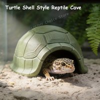 Turtle Shell Style Reptile Cave Hide Double Entry PETG DomeSafe Structure for Gecko Turtle Shelter Terrarium Decor Breathable