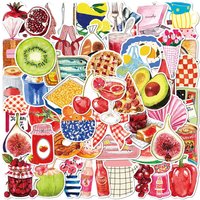 10/30/50pcs Watercolor Mediterranean Food Aesthetic Art Stickers Cartoon Graffiti Decals for Skateboard Phone Waterproof Sticker