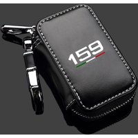 Genuine Leather Car Key Fob Case Cover Keychain Zipper Bag Protection Shell For Alfa Romeo 159 Car Accessories