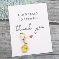 1/5/10/20/50/100pcs Special Pocket Hug Card, Thank You Card, Cute Mini Chick Keychain Pendant, Suitable For Bags And Car Keys, W