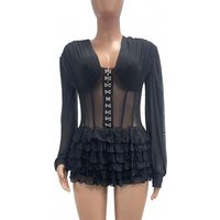 Solid Women Rompers Playsuits For Spring Summer Long Sleeve V-Neck Loose Fashion Streetwear Overalls Pants Jumpsuits 2026