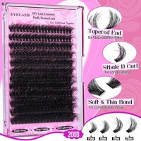 Fluffy thick Lashes Individual clusters 200D Cosplay Faux mink lash extenstions manga false eyelashes 14-20mm natural eyelash