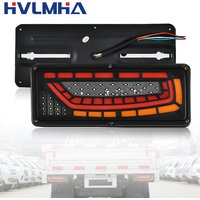 2PCS 12/24V Dynamic LED Truck Tail Light Turn Signal Rear Brake Lights Reverse Signal Lamp Trailer Lorry Bus Camper Caravan
