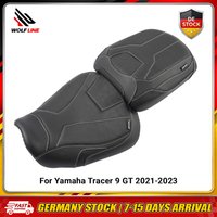 WOLFLINE Vorder- und Rücksitz-Set für Yamaha Tracer 9 GT 2021-2023, Fahrer- und Beifahrer-Doppelsitzkissen, tolles Upgrade mit dickem Leder, Modifikationsteile für Zwei-Personen-Fahrten.