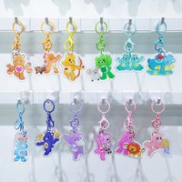 New Arrival Care Bears 12 Constellations Keychain Cute Epoxy Bag Pendant Accessory Perfect Birthday Gift for Friends & Family