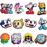 12/50pcs Cartoon Game Shoe Charms PVC Shoes Decorations Accessories for Clogs Sandals Wristband Buckle Kids Boys Party Gifts
