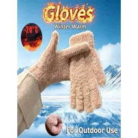 AliExpress NONE Winter Gloves Faux Mink Fur Gloves New Solid Color Sweet Plush Warm Gloves Cycling Skiing Running Outdoor Cold Protection Warm