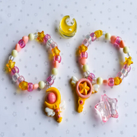 Magical Anime Girl Kandi Charm Handmade Single Bead for Kandi Bracelets