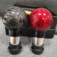Car Modification Gear Head Universal Carbon Fiber Round Ball Shift Knob Car Accessories