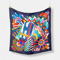 53cm Brand Square Scarf Women Design Horse Luxury Silk Scarf Bandana Headband Fashion Hijab Neckerchief For Ladies 2024 New