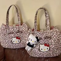 New Korean-inspired Leopard Print Embroidered Briefcase for Office, Shopping, Commuting, and Versatile Wrist Bag