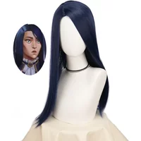 League of Legends Vi and Caitlyn Cosplay: Burgundy and Navy Heat-Resistant Synthetic Wig — Piltover Sheriff Series Wig