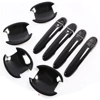 Gloss Black Chrome Car Door Handle Cover Trim Stickers For Nissan Versa Tiida Almera Renault Scala 2012~2019 Styling Accessories