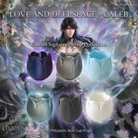 Anime Game Love And Deepspace Cosplay Caleb 3D Polylactic Acid Cup Twin Lotus Flowers Shape 5 Color Props Birthday Gift 코스프레