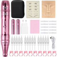 Professional Permanent Makeup Machine Kit Tattoo Pen forEyebrow/Lip/Microblading with 15Pcs Needles Tattoo Pen for Body Art