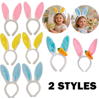 Plush Bunny Ears Headband Rabbit Ear Hair Hoop for Theme Party Easter Cosplay Costume Accessory Fun Photo Prop