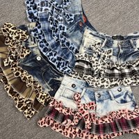 Y2K Vintage Thrift Hot Girl Low-Waist Skirts Chic Leopard Plaid Element Post-Apocalyptic Style Splice Cake Mini Skirt Summer New